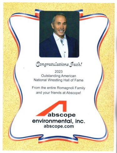 Congrats Jack on Being Inducted into The National Wrestling Hall of Fame
